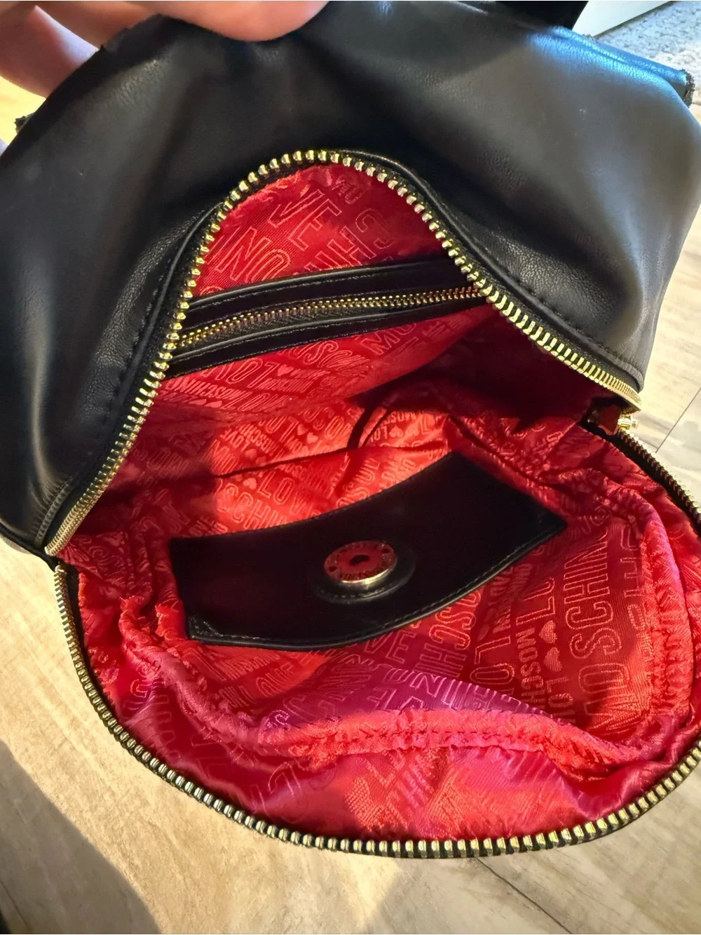 Love Moschino Studded Heart Backpack Nappa Black